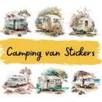 24pcs camping van Journaling Stickers