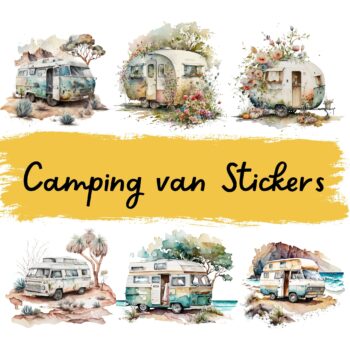 24pcs camping van Journaling Stickers