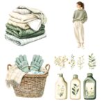 24pcs laundry girl Journaling Stickers