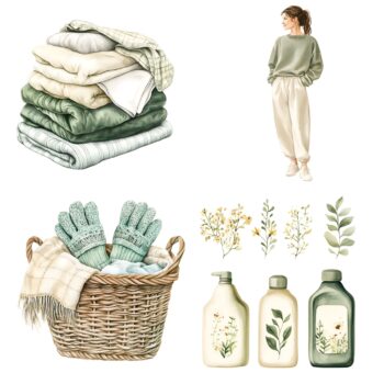 24pcs laundry girl Journaling Stickers