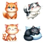 12pcs cute cats Journaling Stickers