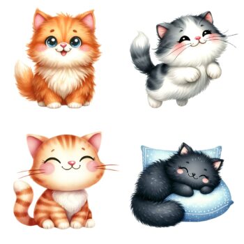 12pcs cute cats Journaling Stickers