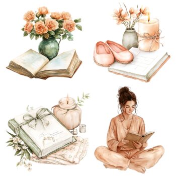 12pcs read books Journaling Stickers