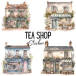24pcs tea shop Journaling Stickers