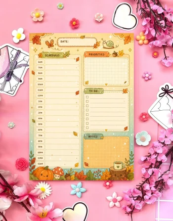 Cozy Autumn Schedule Planner Pad