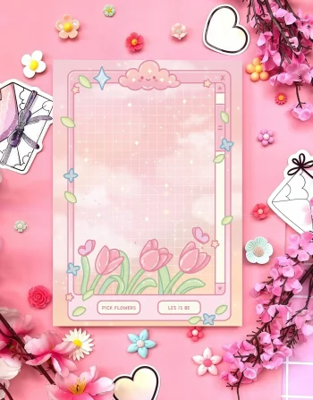 Kawaii Tulip Window Notepad