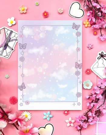 Dreamy Butterfly Sky Notepad