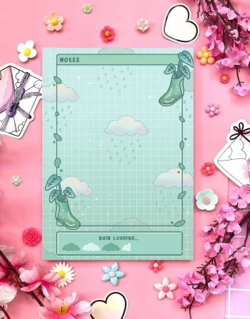 Rainy Cloud Boots Notepad