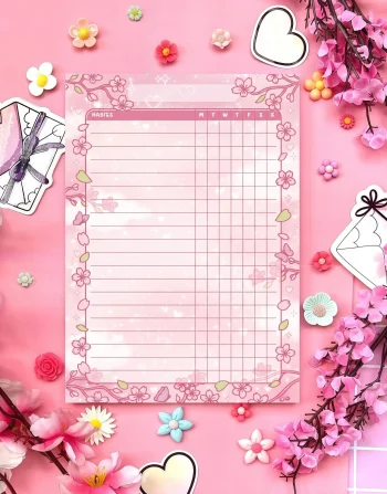 Sakura Habit Tracker Notepad