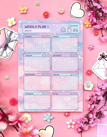 Pastel Galaxy Weekly Planner Pad