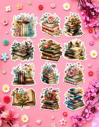 Floral Book Stickers