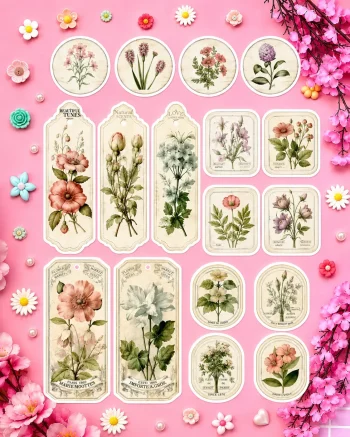 Botanical Junk Journal Stickers