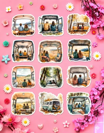 Couple Travels Stickers