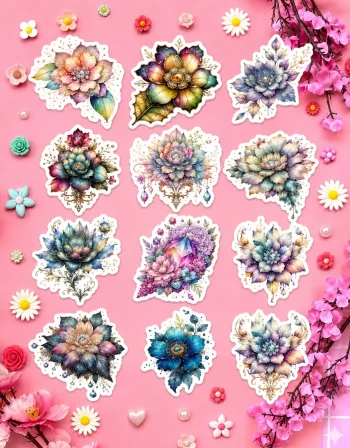 Jewelled Flower Stickers