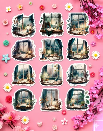 Rainy Study Stickers
