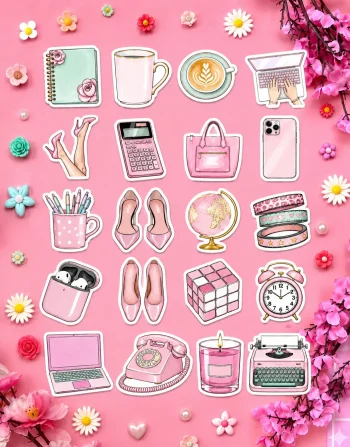 Pink Girl Boss Stickers