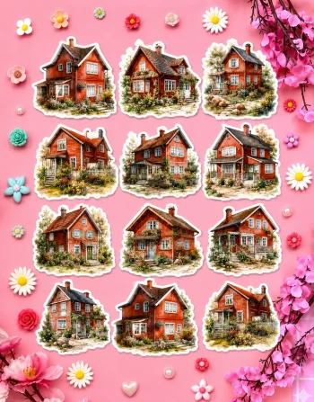 Red Swedish House Stickers