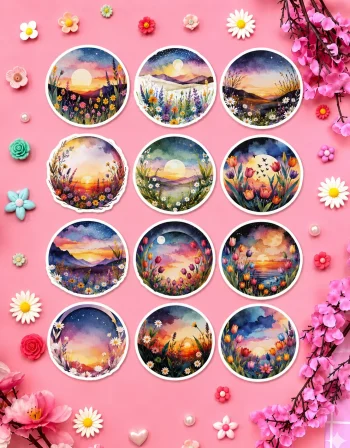 Spring Morning sunset Stickers