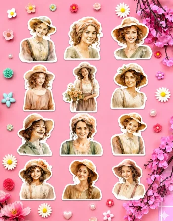 Vintage WOMEN Stickers