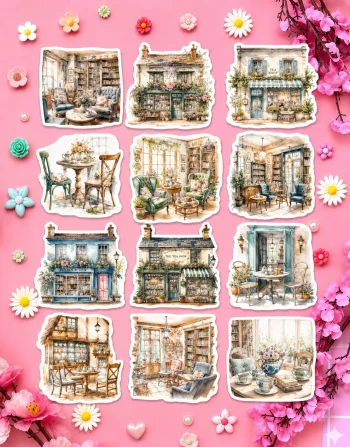 Vintage Tea Shop Stickers