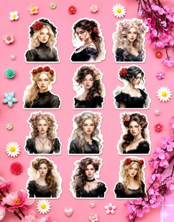 Victorian Girl Stickers