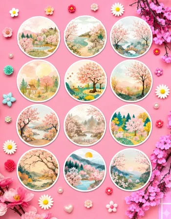 Cherry Blossoms Stickers