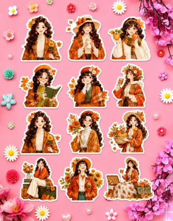 Fall Girls Stickers