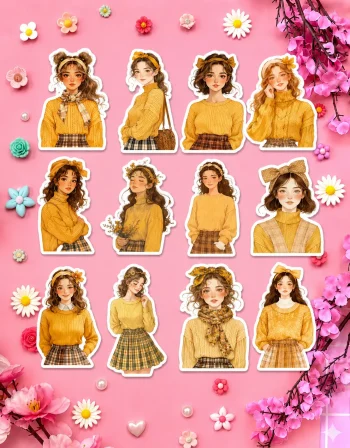 Yellow Girl Stickers