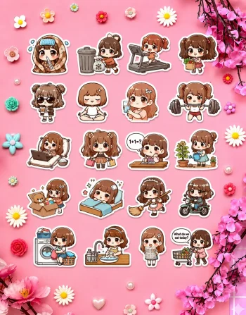 Kawaii Little Girl Stickers