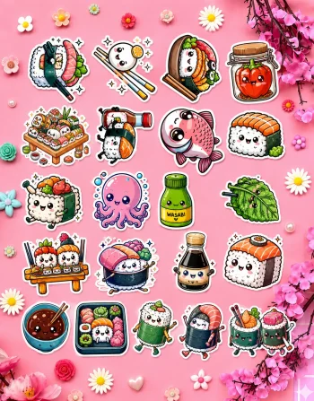 Kawaii Sushi Stickers
