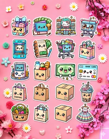 Kawaii Shopping Stickers