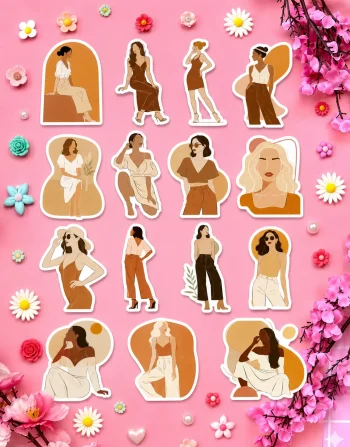 Abstract Modern Women Stickers