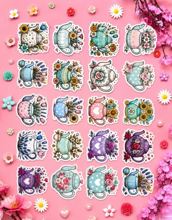 Teapots Doodle Stickers