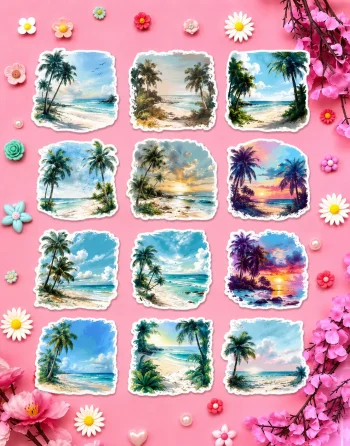 Beach View Stickers