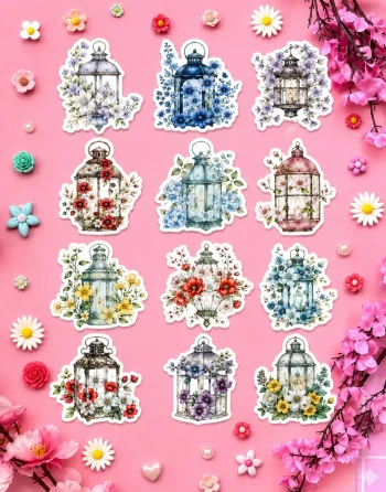 Floral Lantern Stickers