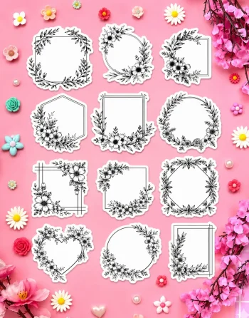 Drawing Flowers Stickers