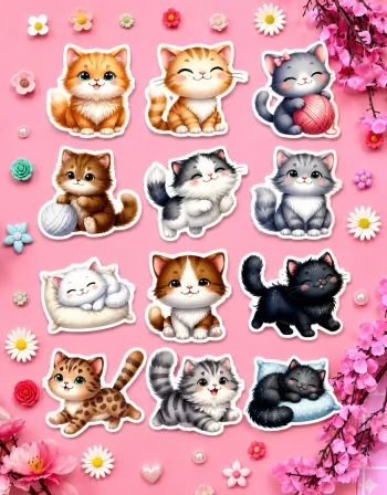 Happy Cats Stickers