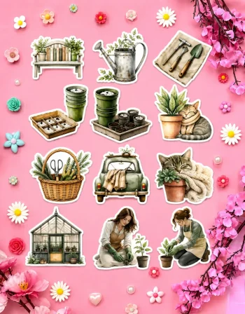 Gardening in Winter Stickers