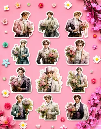 Victorian Men Stickers