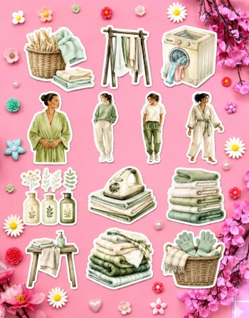 Winter Laundry Stickers