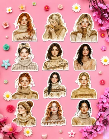 Winter Girls Stickers
