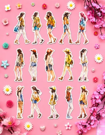 Summer girls outfit stickers