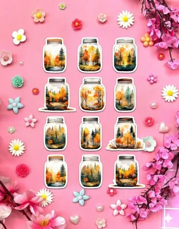 Autumn in Jar Stickers